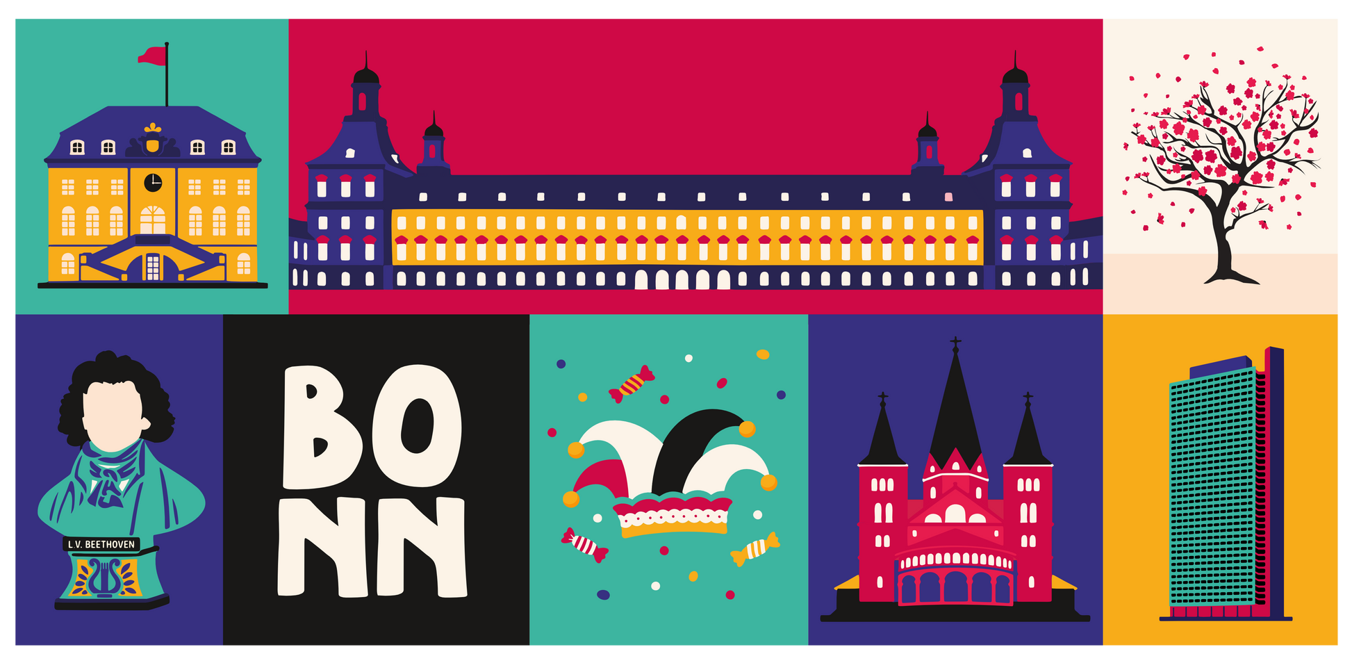 Bonn Illustration von Rike Mayer