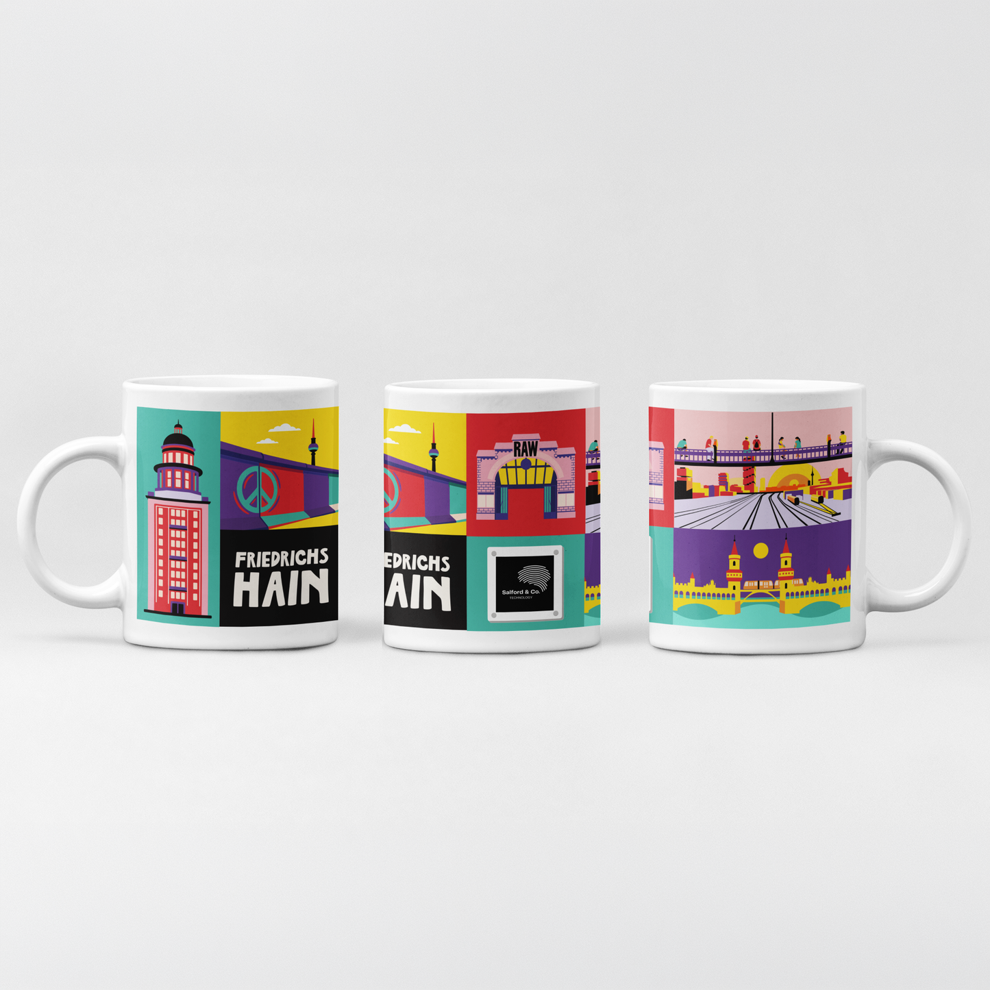 B2B Geschenkidee Verkaufsabschluss Tasse mit urbanen Ikonen