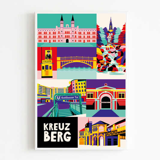 Leinwand Berlin Kreuzberg als Wandkunst im Wohnzimmer.