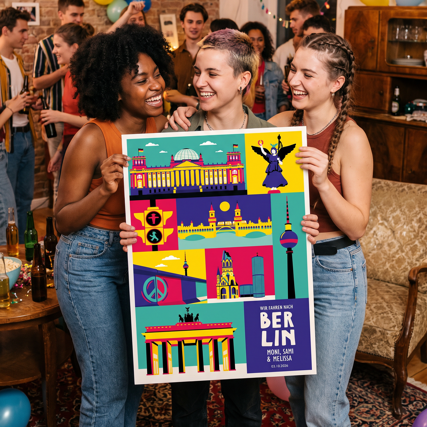 Berlin Wandkunst als kreative Geschenkidee und Reise Gutscheinfür die beste Freundin.