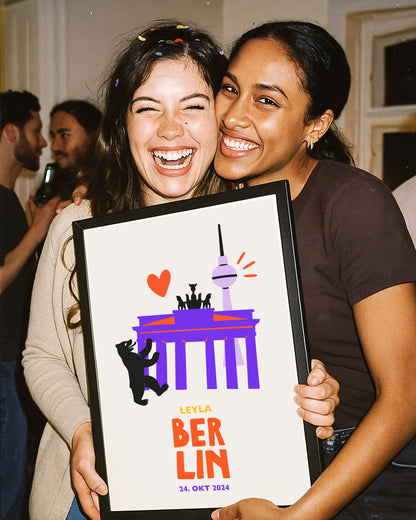 Berlin Poster – personalisiert mit Name & Datum