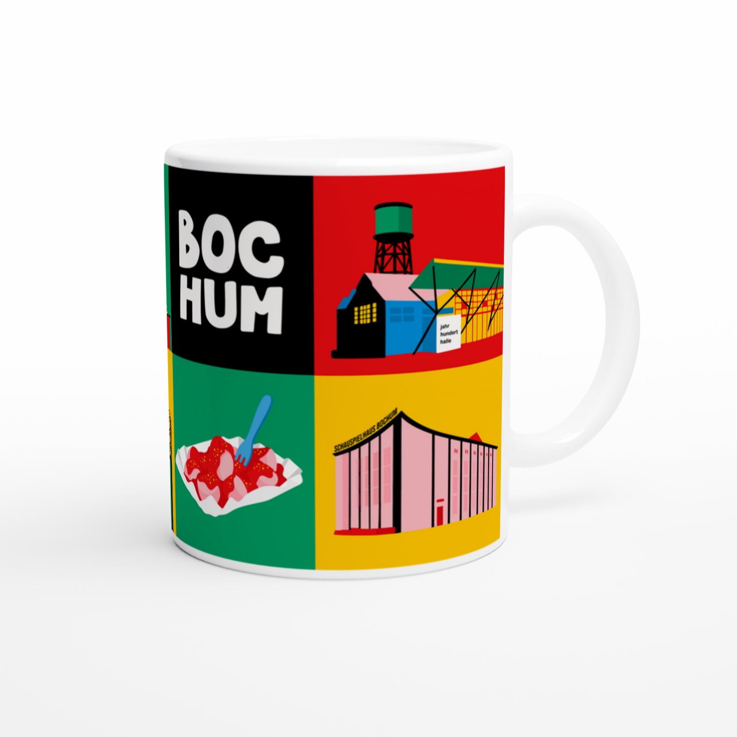 Bochum Kaffeetasse mit Jahrhunderthalle und Schauspielhaus Design