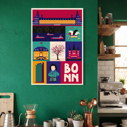 Geschenkidee Bonn Stadtliebe Wandkunst für moderne Küchen.