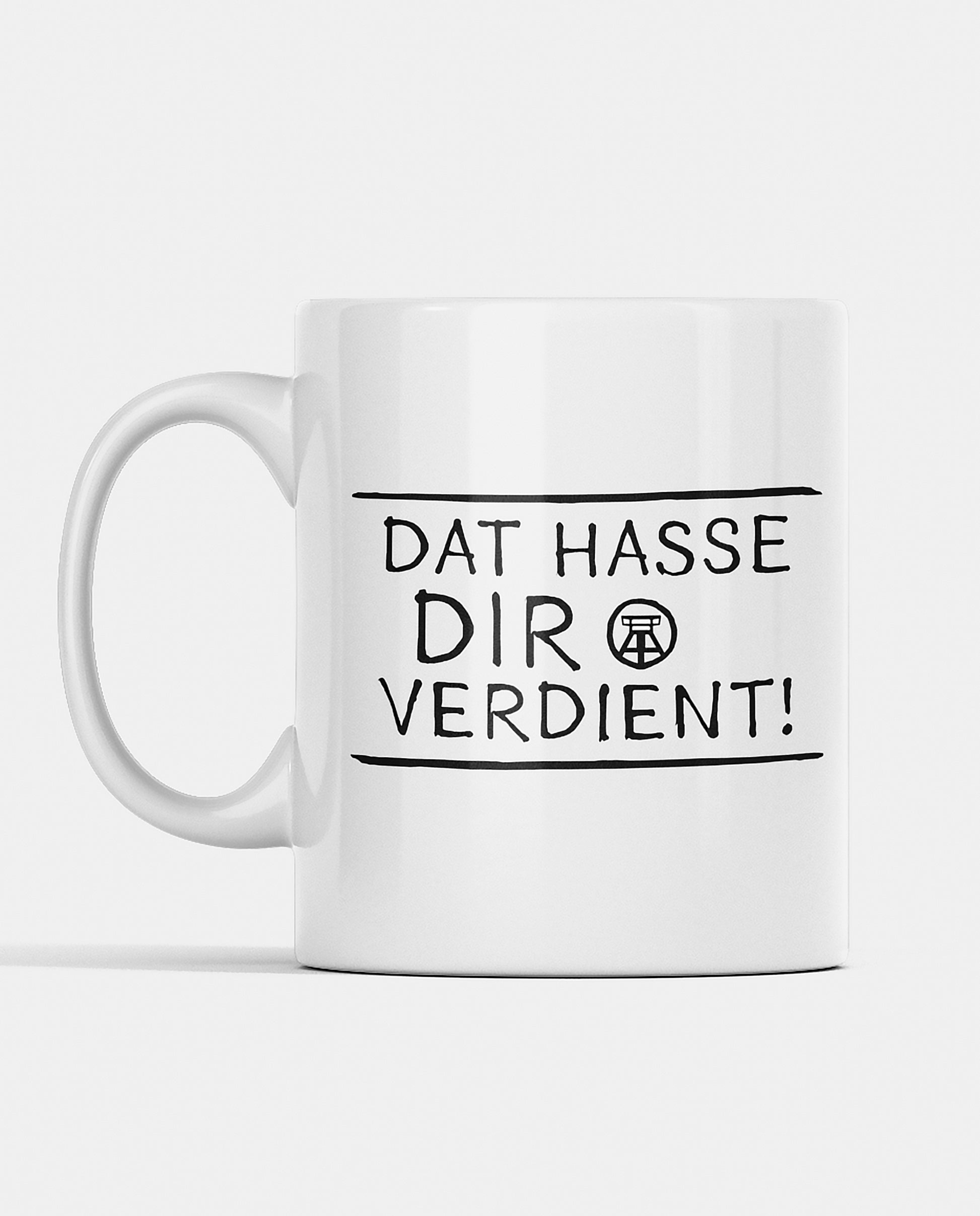 Hochwertige Kaffeetasse mit typischem Ruhrgebiet-Spruch, ideal für den täglichen Gebrauch.