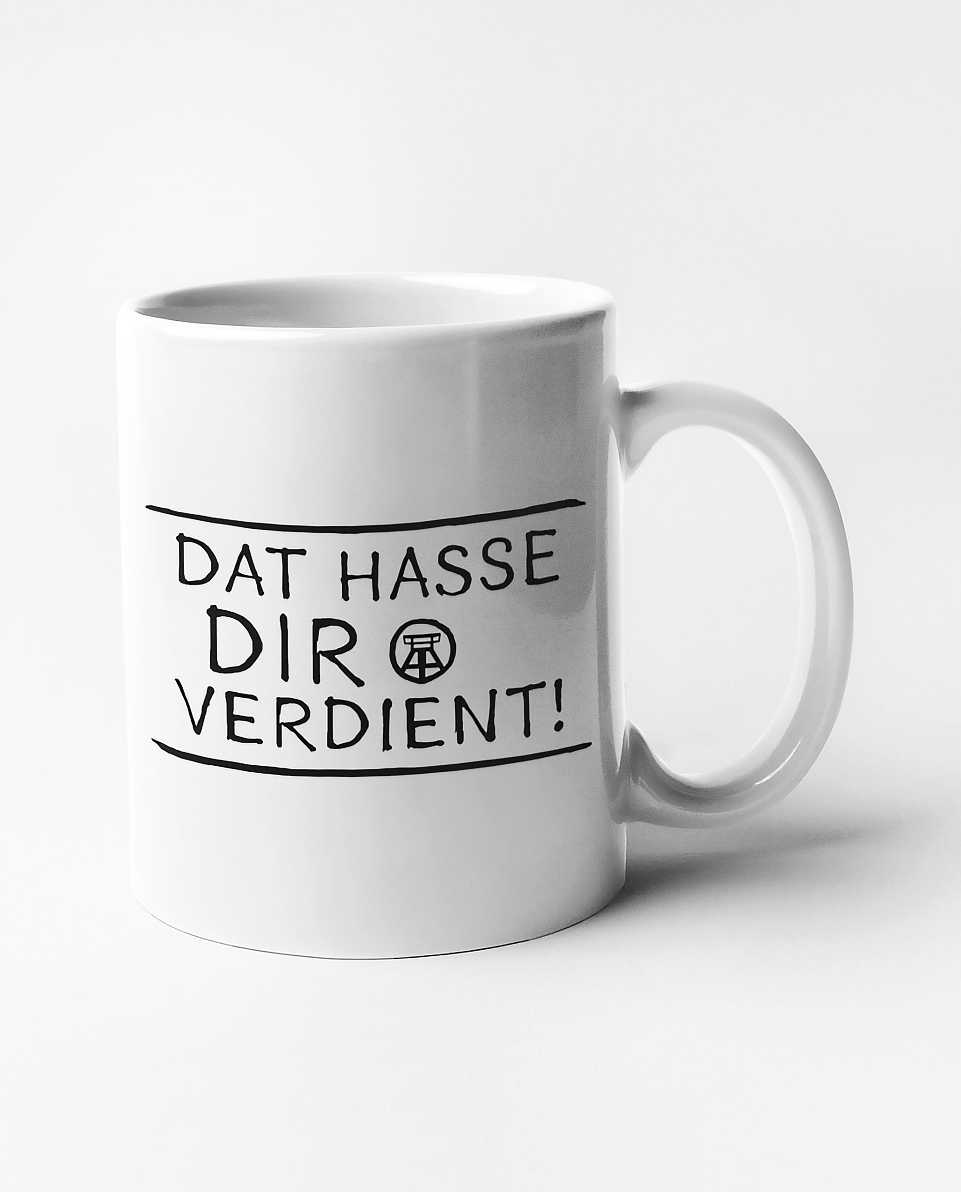 Tasse mit humorvollem Design und handgezeichnetem Schriftzug – perfekte Geschenkidee.