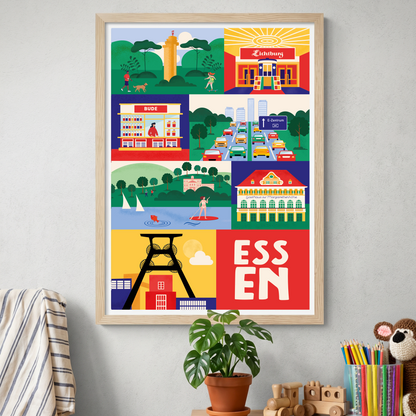 XXLPoster Essen im Rahmen in einem hell eingerichteten Kinderzimmer