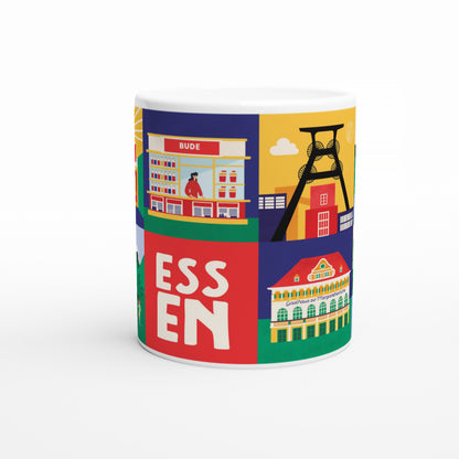 Minimalistisches Design Tasse Essen Wahrzeichen Bude und Grugapark