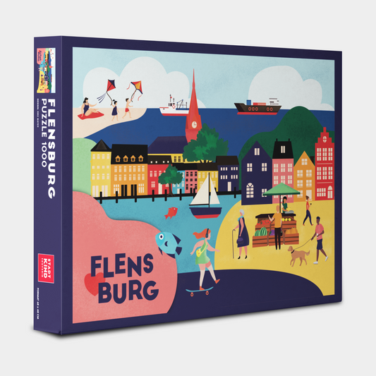 Flensburg Puzzle mit bunten Häusern und Förde, 1000 Teile