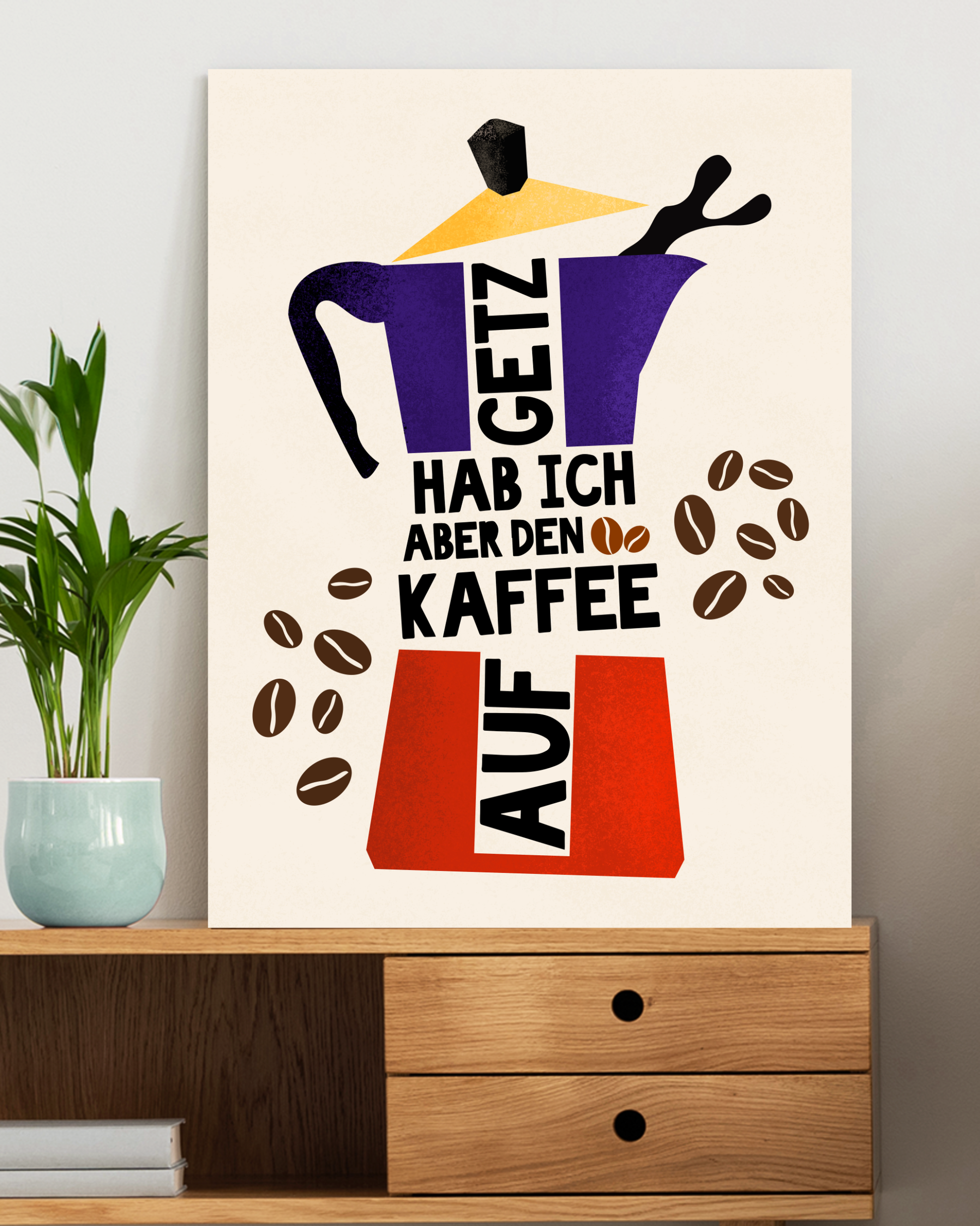 Leinwand mit hochwertigem Druck und kultigem Ruhrpott-Motiv für Kaffeeliebhaber:innen.