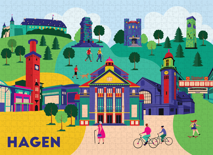 Ikonisches Puzzle Design Hagen, Kaiser Friedrich Turm.