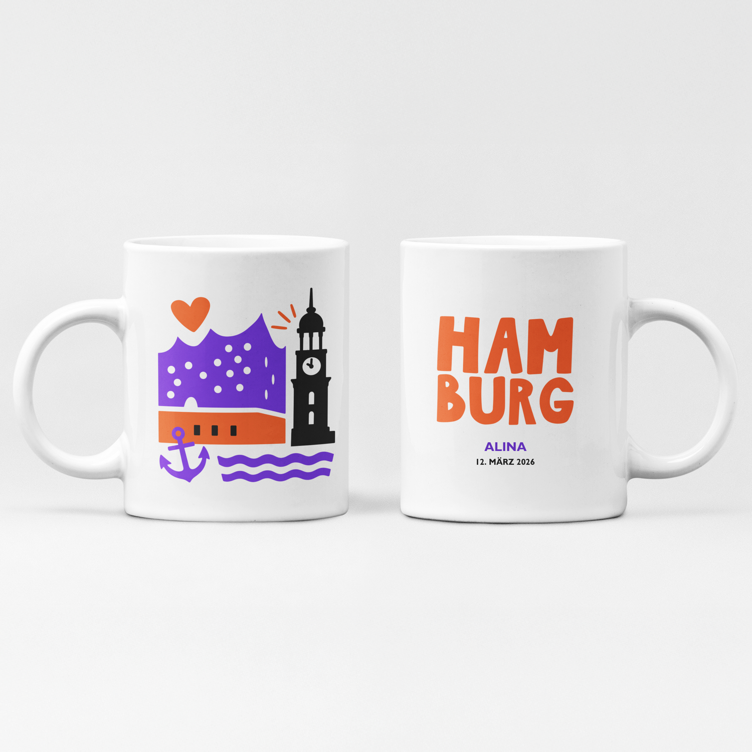 Personalisierbare Hamburg-Tasse aus Keramik
