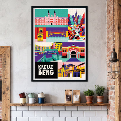 Berlin Kreuzberg Puzzle mit Kotti und Bethanie gerahmt in einer modernen Küche 