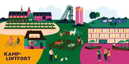 Farbenfrohe Kamp-Lintfort Design mit modernen Illustrationen