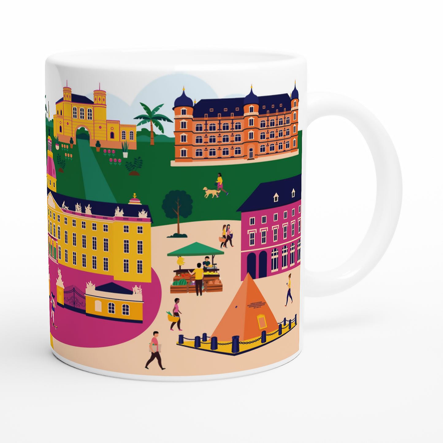Geschenkidee Karlsruhe Tasse mit Stadtmotiven