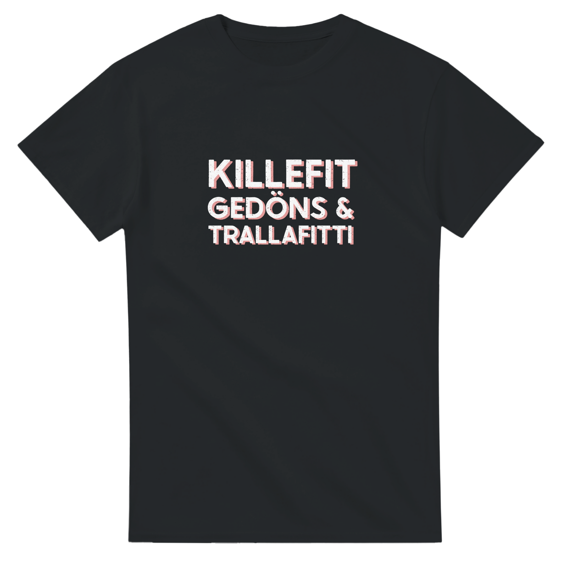 T-Shirt mit dem Ruhrpott-Spruch „Killefit, Gedöns & Trallafitti“  in Schwarz.