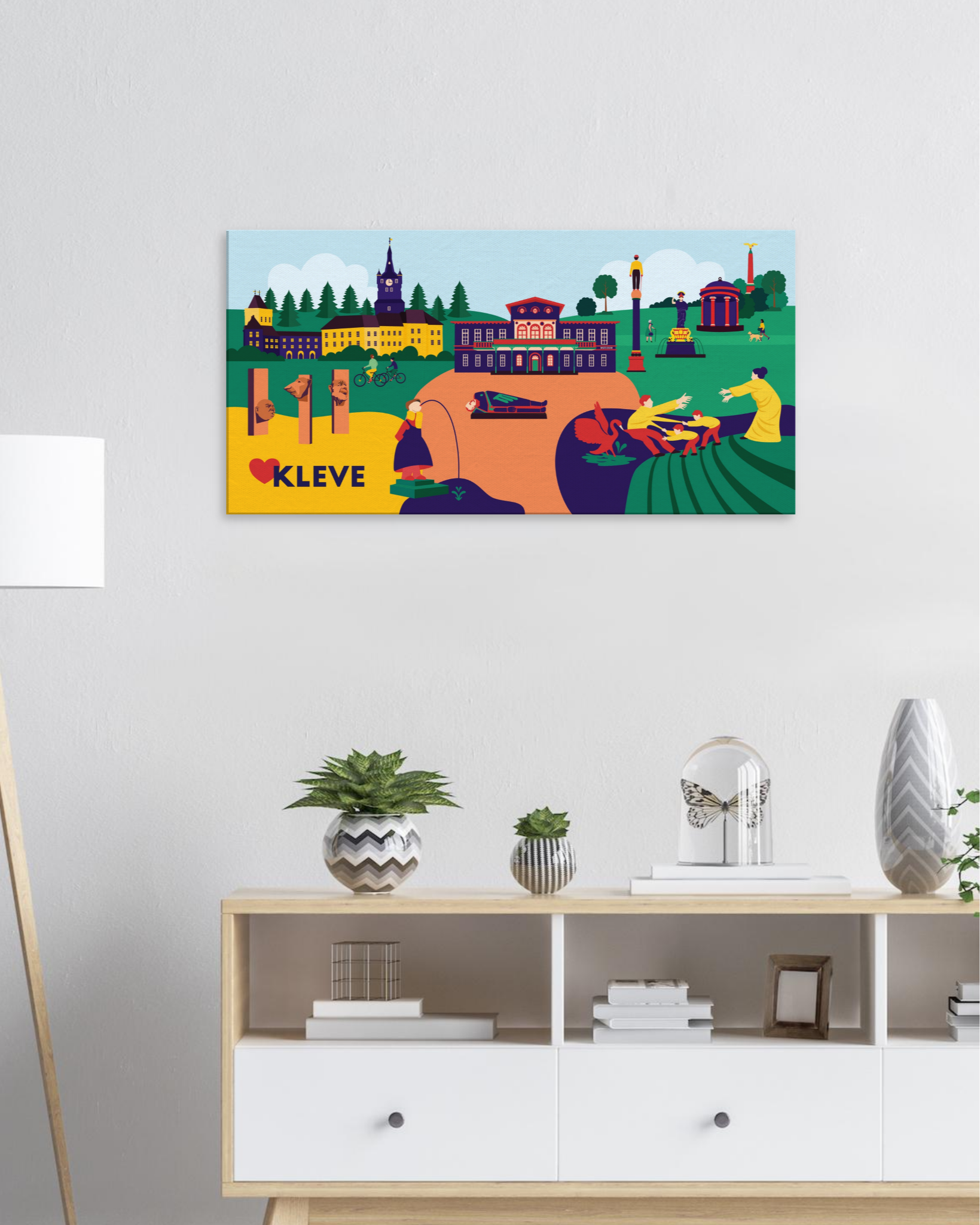 Kleve Wandbild mit historischen Wahrzeichen