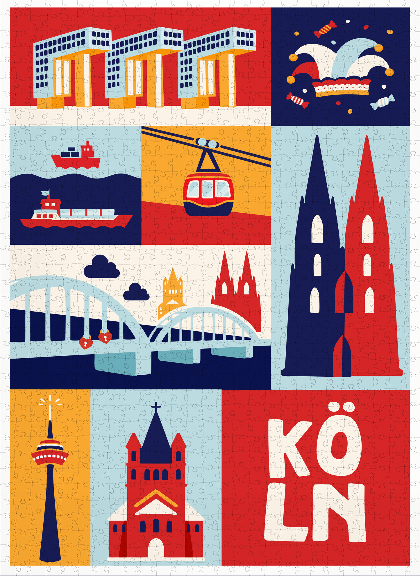 Stadtkind Souvenir Puzzle Köln Illustration Rike Mayer
