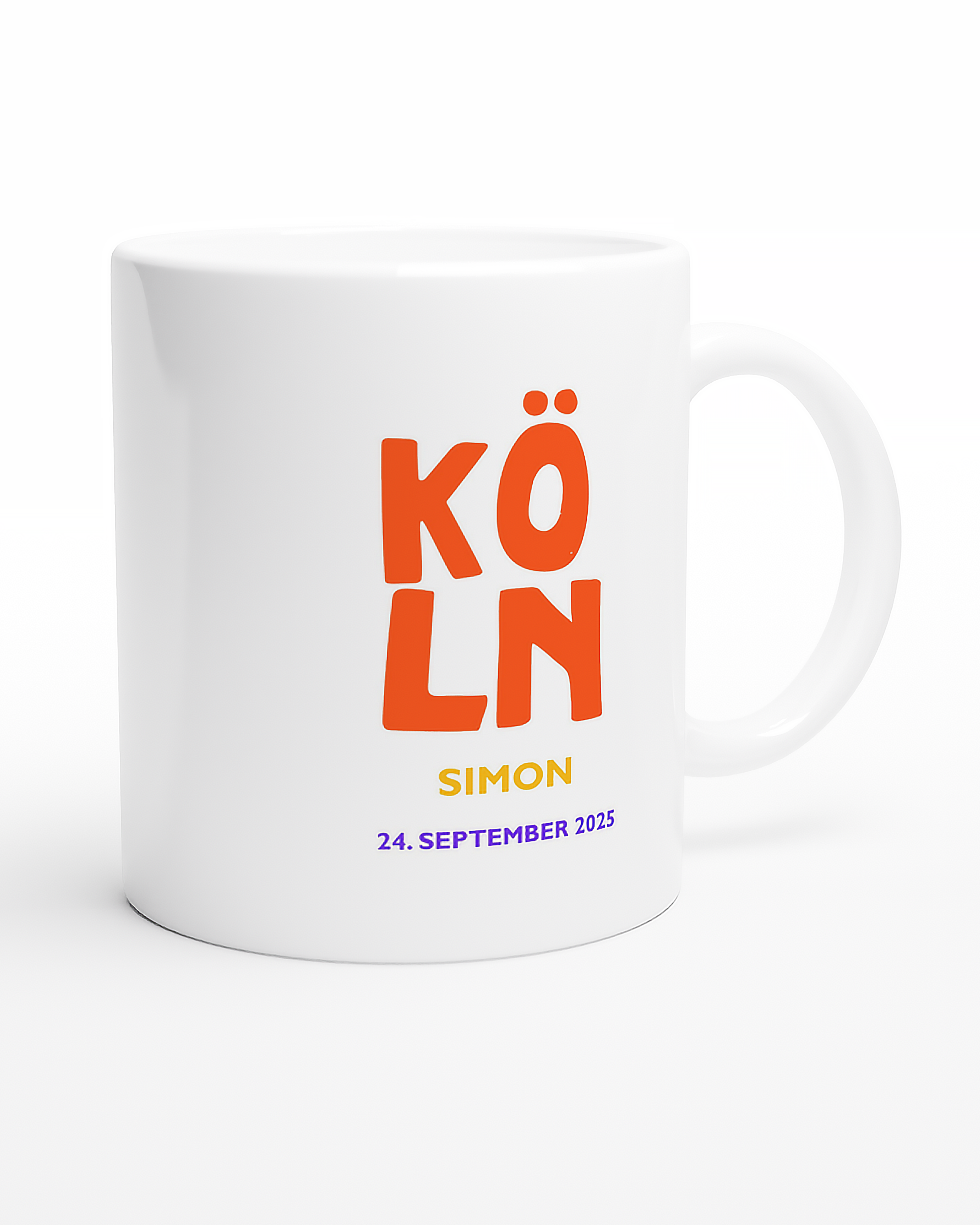 Geschenkidee Köln: Tasse mit personalisierter Aufschrift
