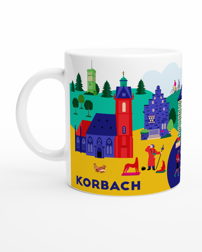 Korbach Tasse mit moderner Stadtillustration und Wahrzeichen