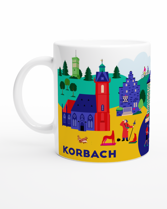 Korbach Tasse mit moderner Stadtillustration und Wahrzeichen