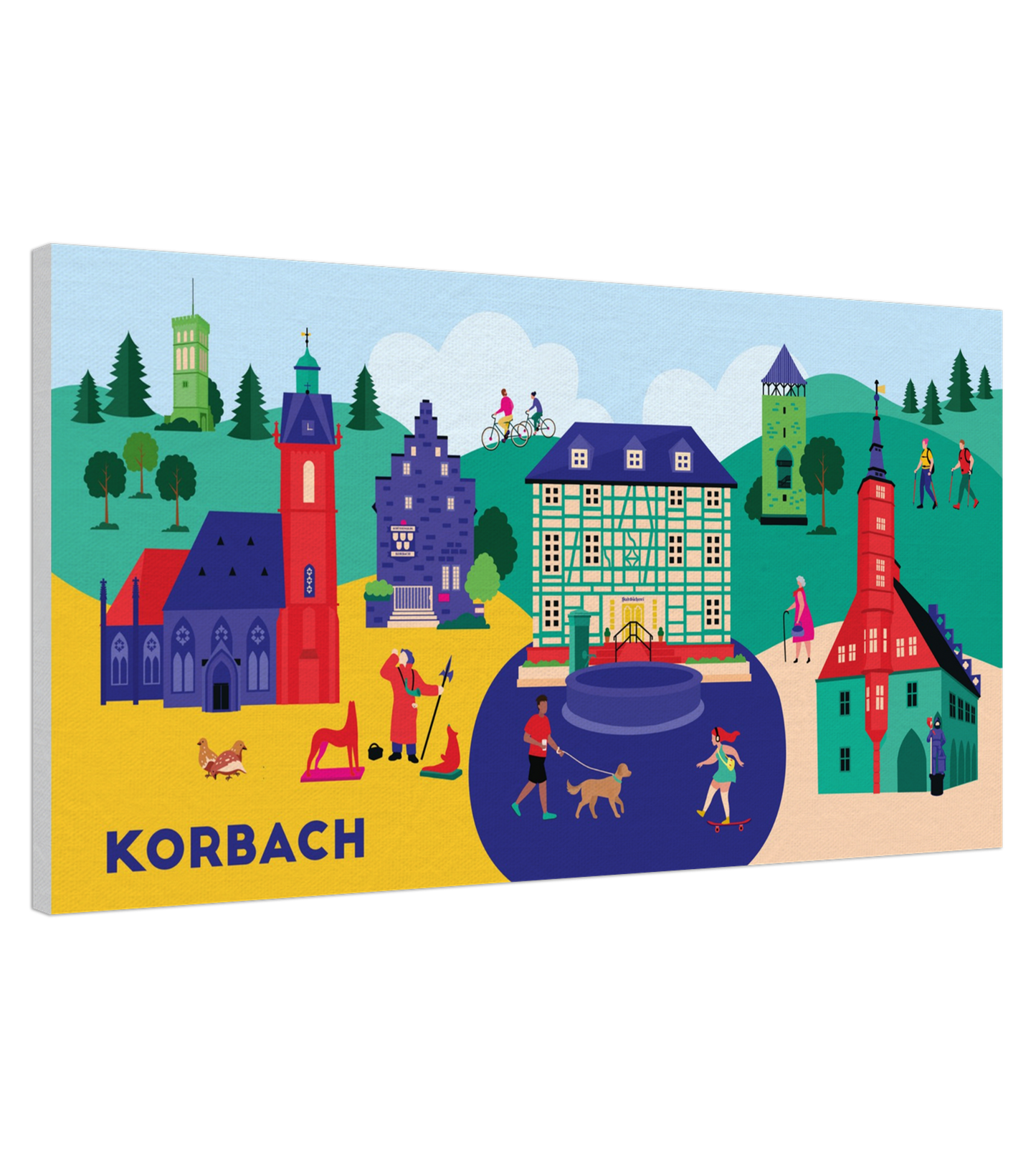 Grafisches Korbach-Wandbild für Wohnzimmer oder Flur