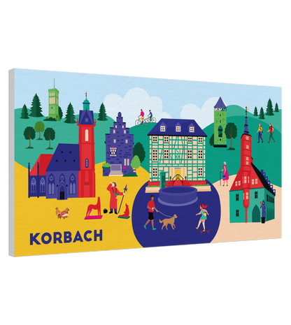 Grafisches Korbach-Wandbild für Wohnzimmer oder Flur