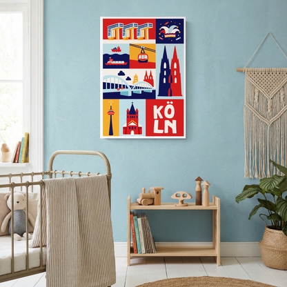 Canvas Köln minimalistisch im Retro Design