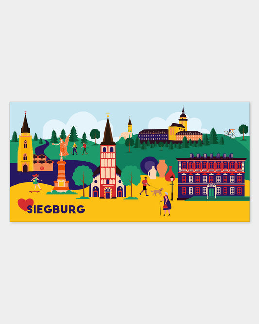 Leinwanddruck mit Sehenswürdigkeiten von Siegburg