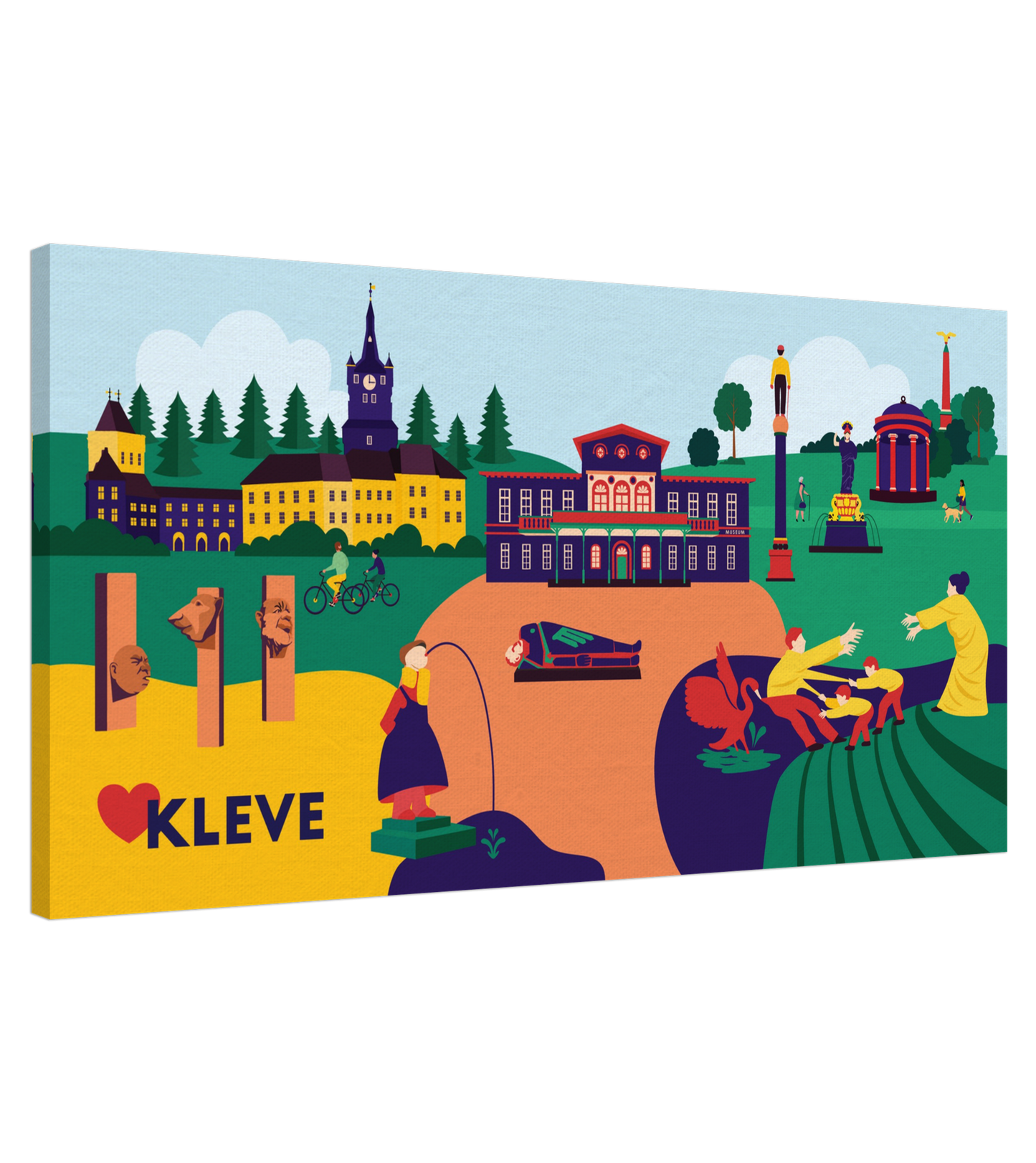 Moderne Illustration von Kleve als Leinwandbild