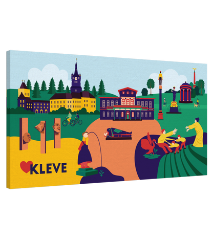 Moderne Illustration von Kleve als Leinwandbild