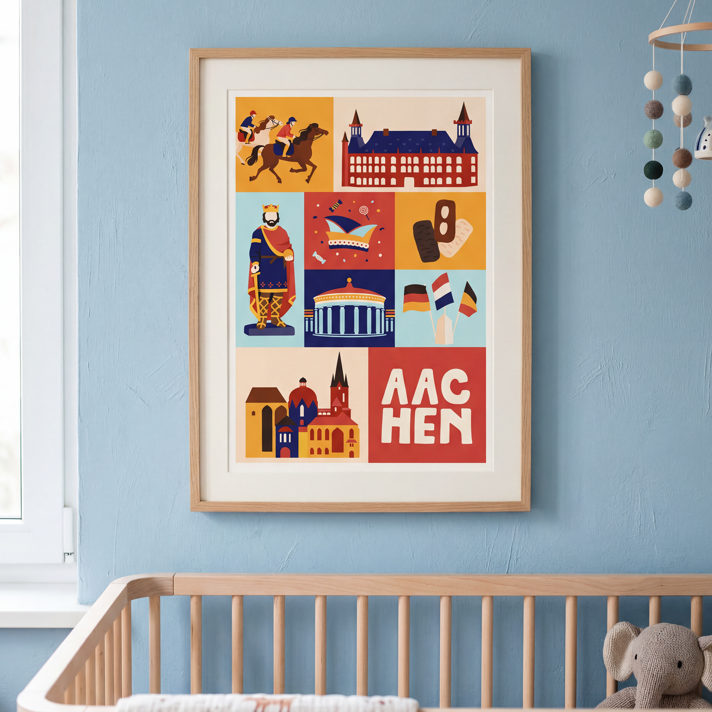 Aachen Illustration Wandkunst für‘s Kinderzimmer