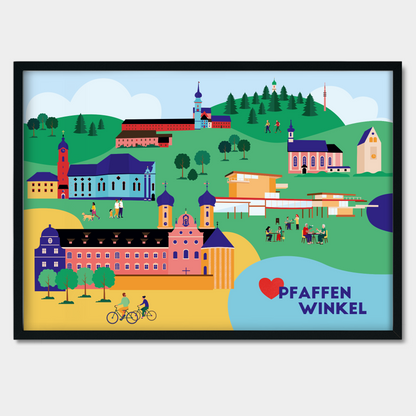 Kunstdruck Pfaffenwinkel auf hochwertigem Papier