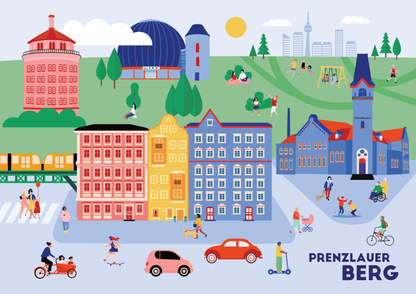 Stadtkind Souvenir Wandbild Berlin Illustration