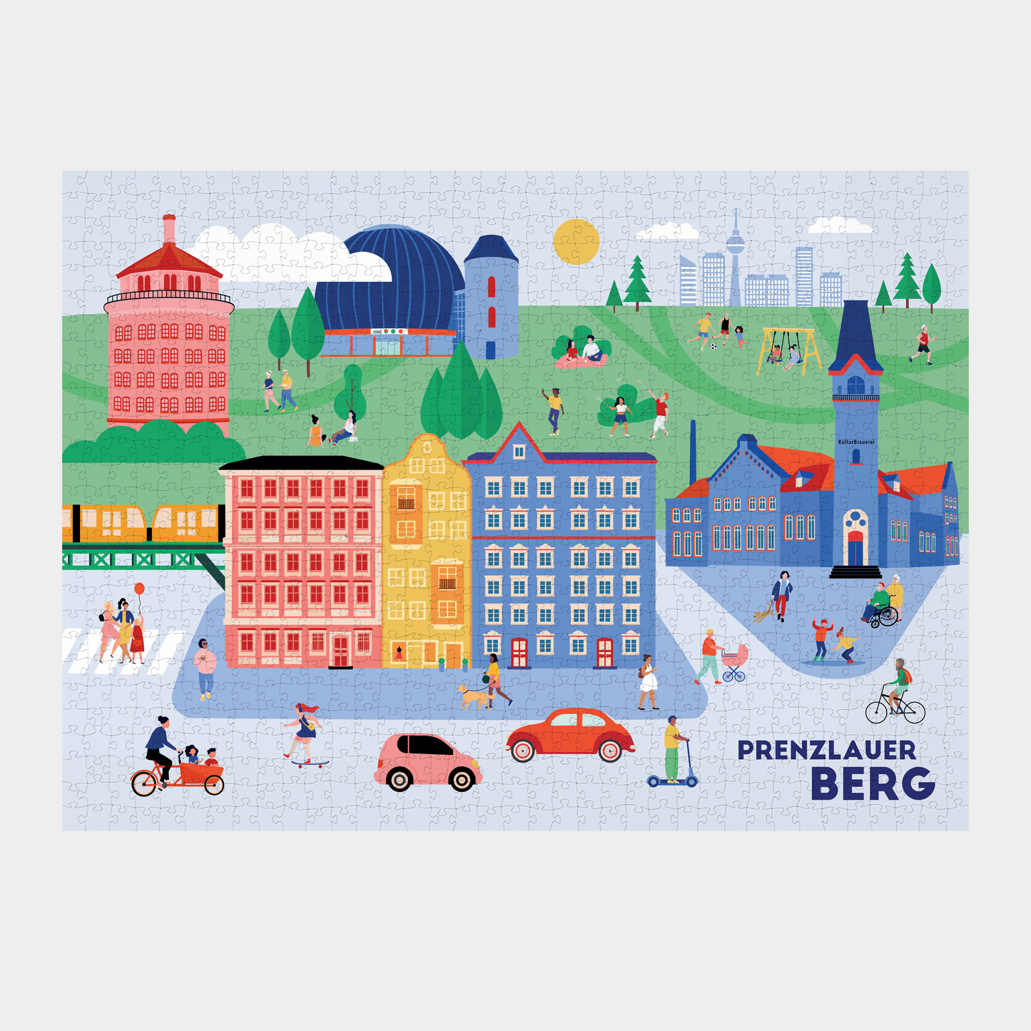 Design Puzzle Berlin Prenzlauer Berg – farbenfrohes Stadtbild