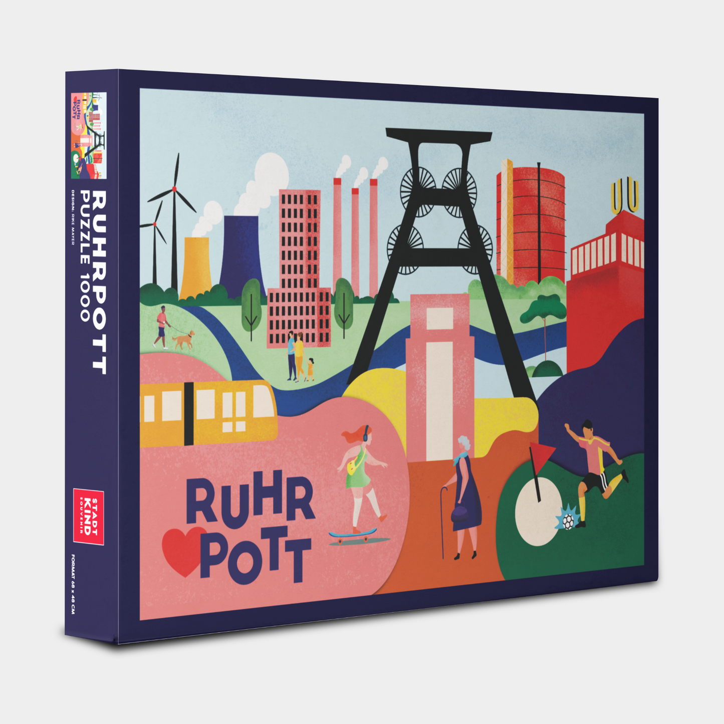 Ruhrpott Puzzle mit 1000 Teilen und urbaner Illustration