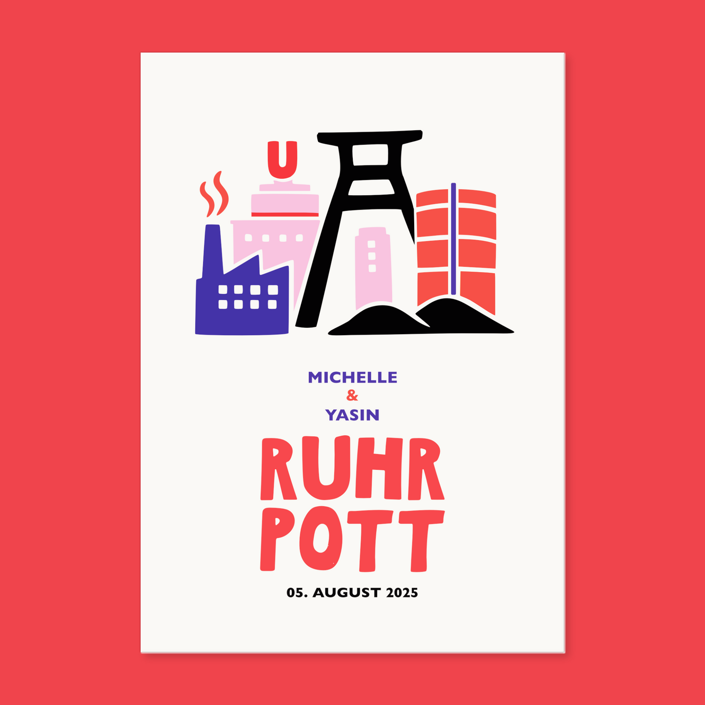 Moderne Ruhrpott Illustration als personalisierte Wandkunst