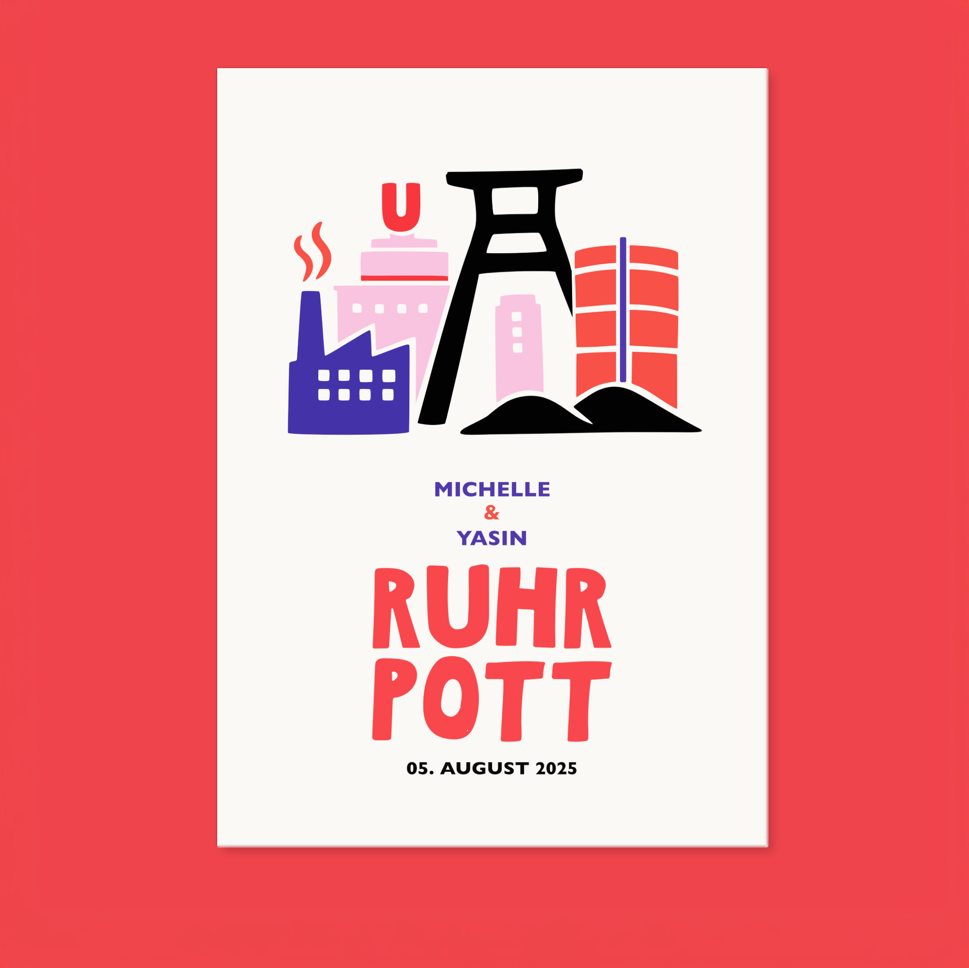 Moderne Ruhrpott Illustration als personalisierte Wandkunst