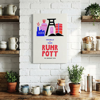 Moderne Ruhrpott Illustration als personalisierte Wandkunst