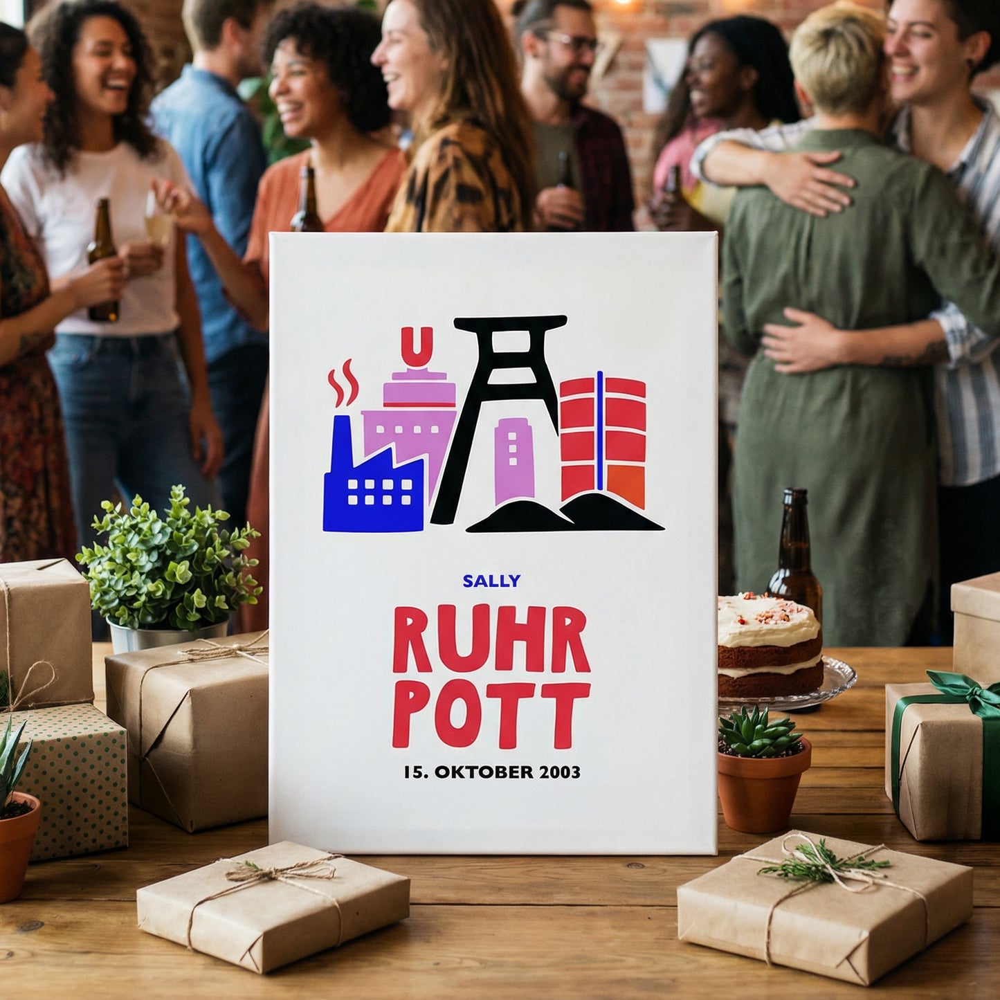 Ruhrpott Wandkunst als personalisiertes Geschenk mit Namen