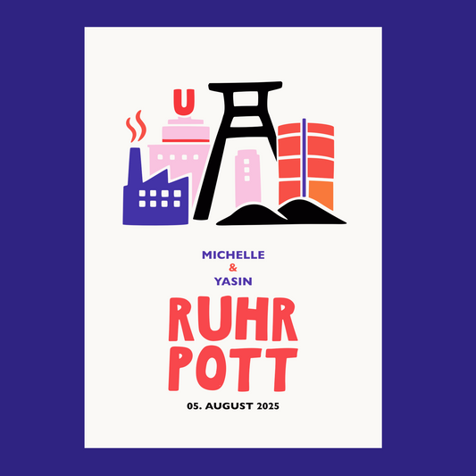Personalisierbares Poster Ruhrgebiet mit Namen und Datum