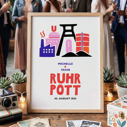 Geschenkidee zur Hochzeit aus dem Ruhrgebiet – personalisiertes Poster