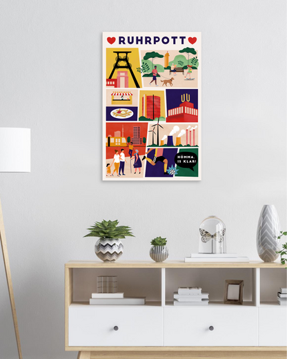 Ruhrpott-Dekoration als Leinwandbild mit Kultfaktor und urbanem Design.