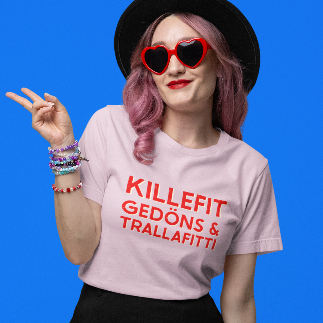Rosafarbenes T-Shirt mit witzigem Ruhrpott-Spruch-Aufdruck für urbane Styles.