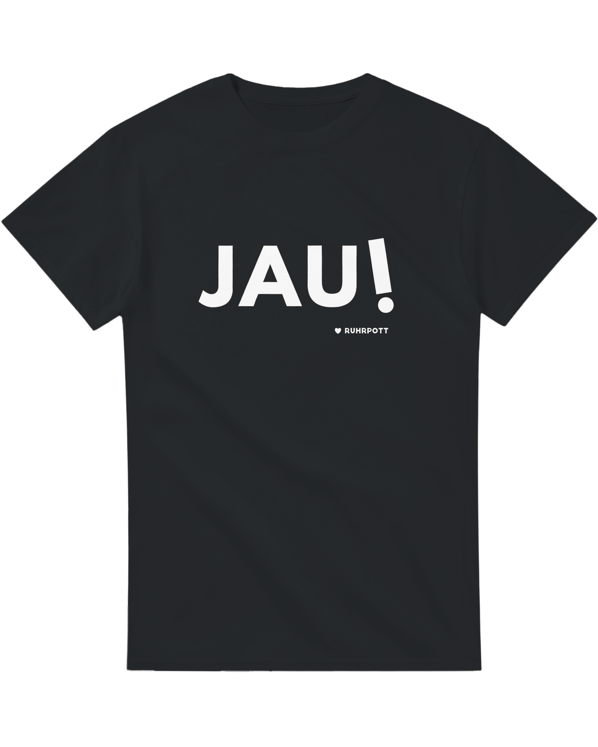 Schwarzes T-Shirt mit weißem „JAU!“ Schriftzug – Ruhrpott-Design