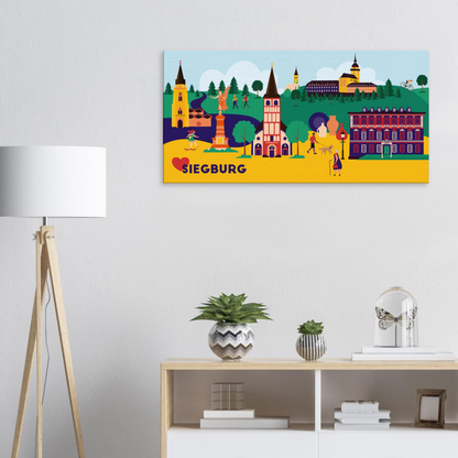 Canvas mit Siegburg Motiv – Kunstdruck im skandinavischen Stil