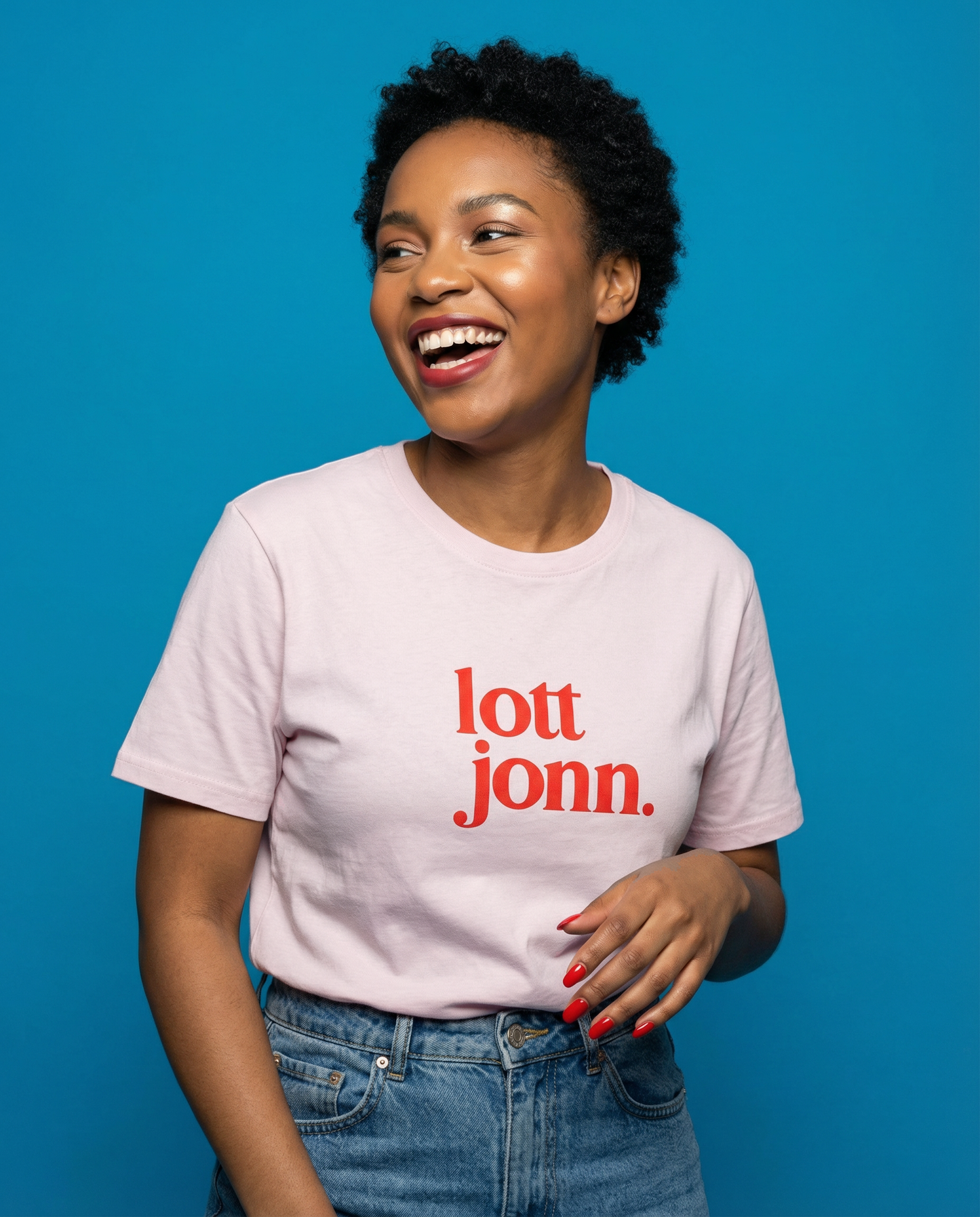 Statement T-Shirt Köln „lott jonn.“ in Rosa