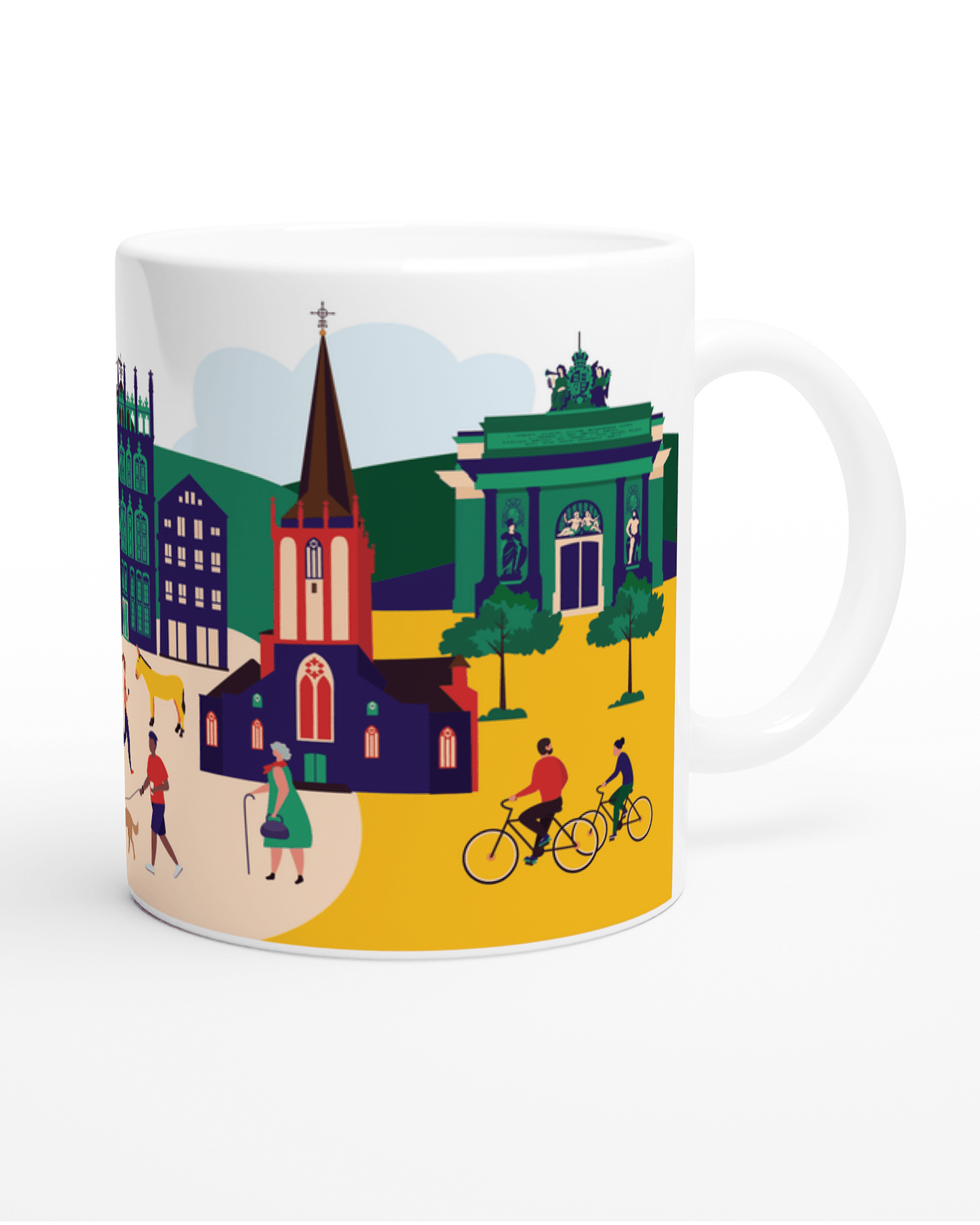 Wesel Souvenirtasse – hochwertige Stadt-Tasse mit modernem Stadtbild.
