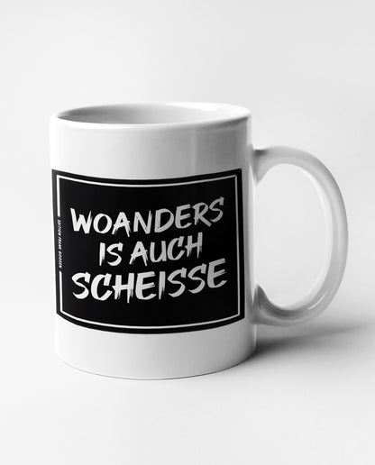 Ruhrpott-Tasse mit humorvollem Zitat von Frank Goosen, ideal als Geschenk für Fans des Ruhrgebiets.